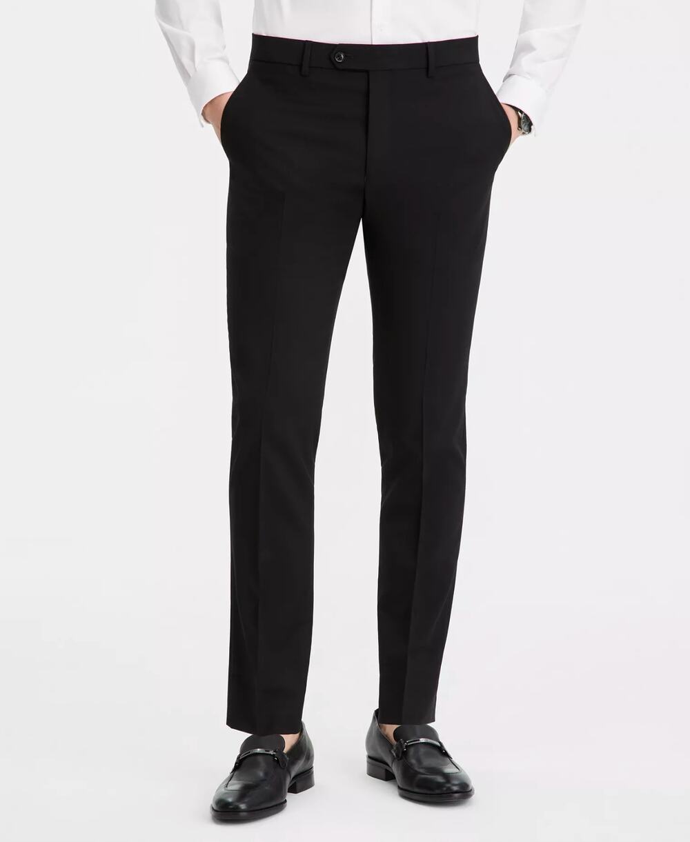 NWT Tommy Hilfiger TH Flex Wool Modern Fit Stretch Suit Dress Pants Black 34x30